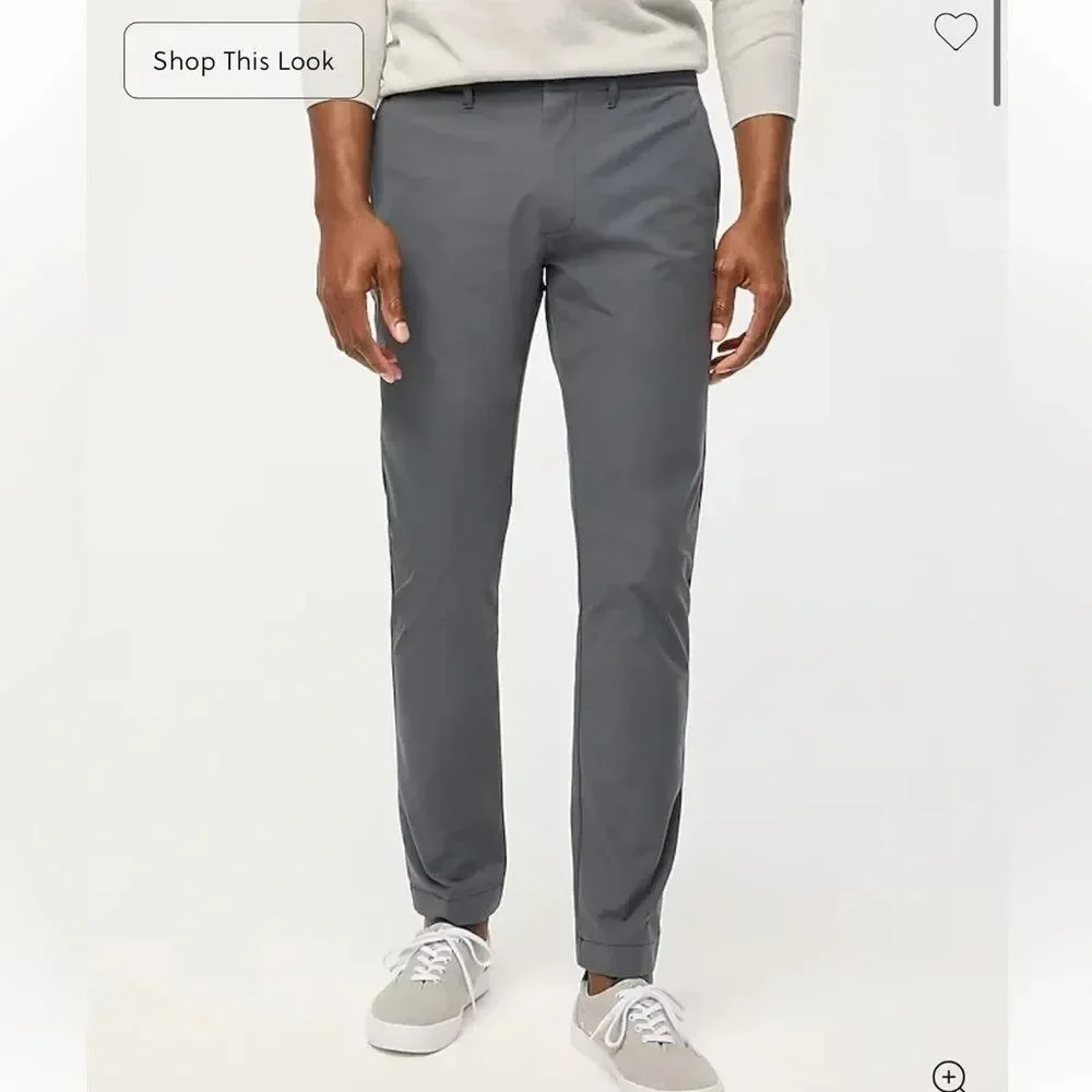 J Crew Slim-fit Tech Chino Pants Mens 30x32 Dark Gray Flex Stretch Lightweight